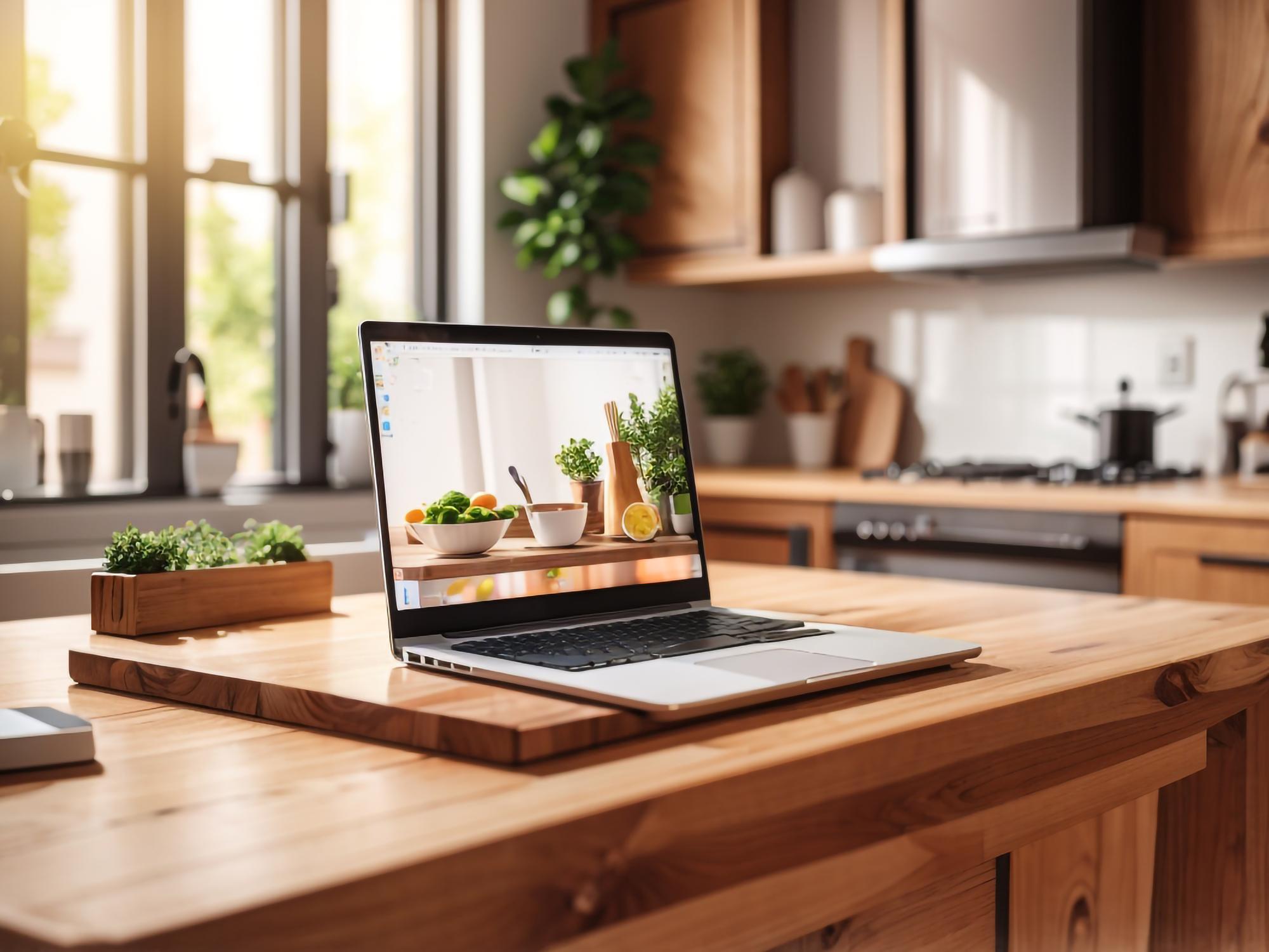 Interno della cucina studio con luce calda